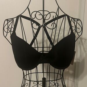 Auden Black Strappy T Shirt Bra with Back Closure Size 32D